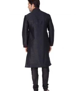 Vastramay Men And Boys Black Cotton Silk Kurta And Pyjama Set Ganesh Chaturthi 10 Vastramay Men And Boys Black Cotton Silk Kurta And Pyjama Set Ganesh Chaturthi