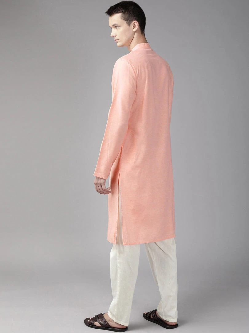 SHVAAS By VASTRAMAY Men's Orange Organic Cotton Kurta 5 SHVAAS By VASTRAMAY Men's Orange Organic Cotton Kurta