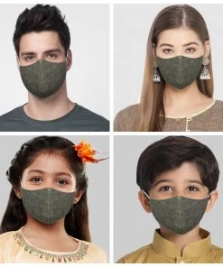 VASTRAMAY Unisex 3-Ply Self Design Reusable Comfortable Cotton Wellness Mask Rakhi