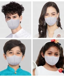 VASTRAMAY Unisex 3-Ply Solid Reusable Comfortable Cotton Wellness Mask