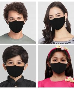 VASTRAMAY Unisex 3-Ply Solid Reusable Comfortable Cotton Wellness Mask