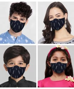 VASTRAMAY Unisex 3-Ply Ikkat Reusable Comfortable Cotton Wellness Mask Rakhi