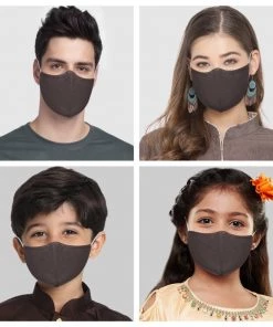 VASTRAMAY Unisex 3-Ply Self Design Reusable Comfortable Wellness Mask