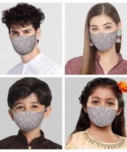 VASTRAMAY Unisex 3-Ply Geometric Printed Reusable Comfortable Cotton Wellness Mask