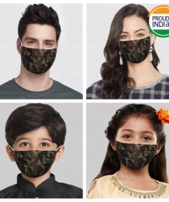 VASTRAMAY Rakhi Unisex 2-Ply Camouflage Printed Reusable Comfortable Cotton Wellness Mask