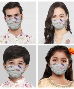 VASTRAMAY Rakhi Unisex 2-Ply Floral Printed Reusable Comfortable Cotton Wellness Mask