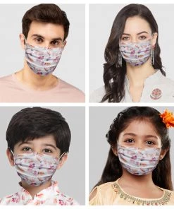 VASTRAMAY Unisex 2-Ply Floral Printed Reusable Comfortable Cotton Wellness Mask