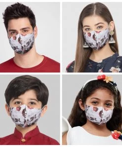 VASTRAMAY Unisex 3-Ply Floral Printed Reusable Comfortable Cotton Wellness Mask