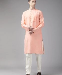 SHVAAS By VASTRAMAY Men's Orange Organic Cotton Kurta 16 SHVAAS By VASTRAMAY Men's Orange Organic Cotton Kurta