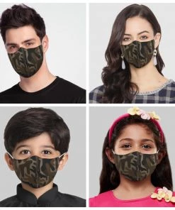 VASTRAMAY Unisex 3-Ply Camouflage Printed Reusable Comfortable Cotton Wellness Mask Rakhi