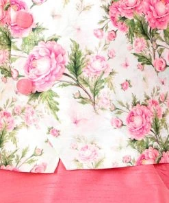 Vastramay Silk Blend Floral Printed Siblings Set