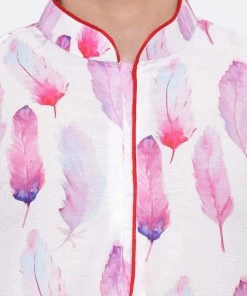 Vastramay Cotton Blend Multicolor-Base-White Baap Beta Kurta Pyjama Set 18 Vastramay Cotton Blend Multicolor-Base-White Baap Beta Kurta Pyjama Set