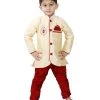 JBN Creation Boys' Gold Cotton Silk Kurta And Pyjama Set