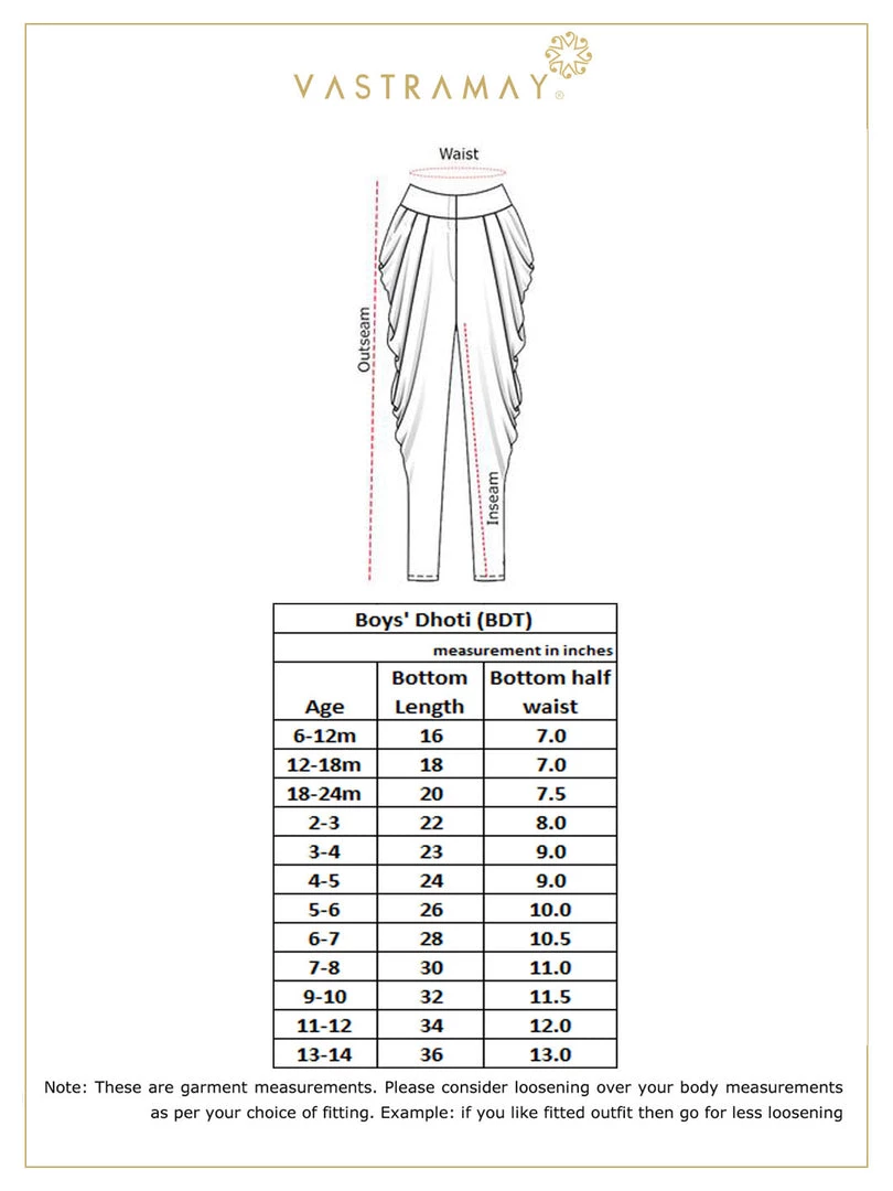 JBN Creation Boys' Maroon Traditional Embroidered Dhoti 8 JBN Creation Boys' Maroon Traditional Embroidered Dhoti