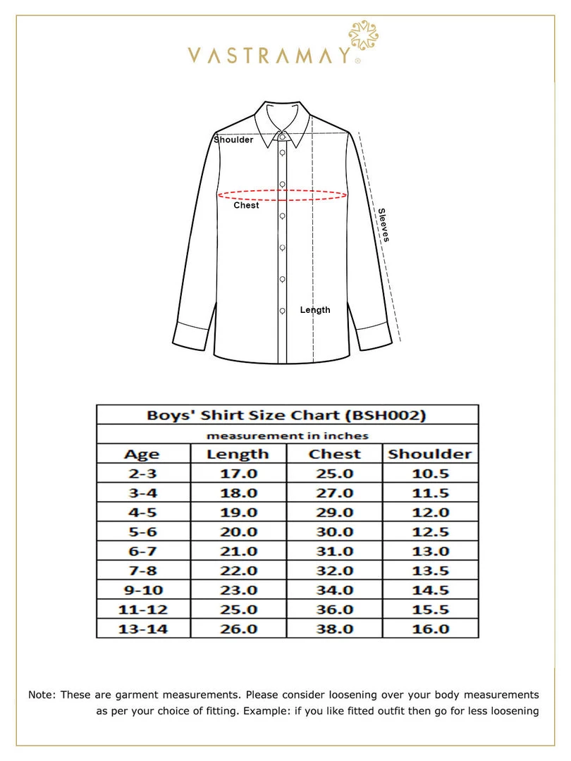 JBN Creation Boys' White Silk Long Sleeves Ethnic Shirt 8 JBN Creation Boys' White Silk Long Sleeves Ethnic Shirt