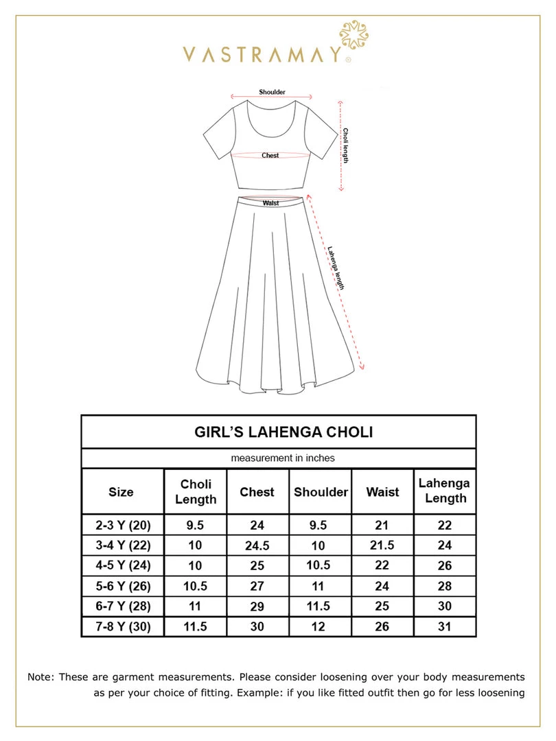 Girls Vastramay Girl's Pink Striped Skirt With Pink Crop Top 9 Girls Vastramay Girl's Pink Striped Skirt With Pink Crop Top