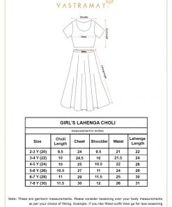 Vastramay Girl's Viscose Crop Top Skirt And Drape Dupatta Set