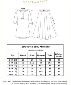 VASTRAMAY Girl's Maroon & White Pavda Pattu Lehenga Choli Set Girls