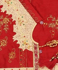 JBN Creation Maroon Angrakha Kurta And Dhoti Set Boys