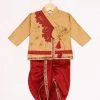 JBN Creation Rose Gold Angrakha Kurta And Dhoti Set Boys