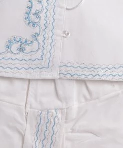 JBN Creation White Angrakha Kurta And Dhoti Set