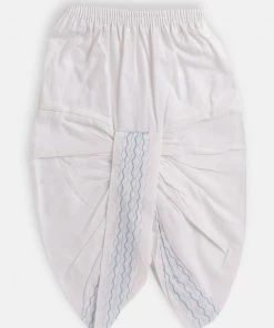 JBN Creation White Angrakha Kurta And Dhoti Set