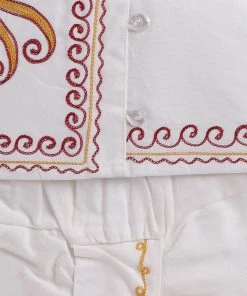 JBN Creation Boy's White Ethnic Motifs Embroidered Angrakha Kurta With Dhoti Pants 11 JBN Creation Boy's White Ethnic Motifs Embroidered Angrakha Kurta With Dhoti Pants