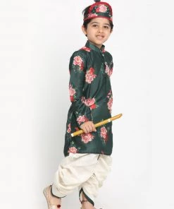 JBN Creation Vastramay Yellow Krishna Style Kurta And Dhoti Set