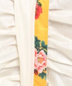 Vastramay Yellow Floral Printed Cotton Silk Siblings Set