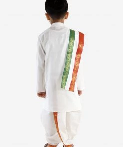 JBN Creation Cream Cotton Kurta Dhoti And Dupatta Set Boys 11 JBN Creation Cream Cotton Kurta Dhoti And Dupatta Set Boys