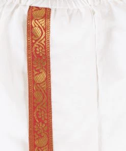 JBN Creation Cream Cotton Kurta Dhoti And Dupatta Set Boys 14 JBN Creation Cream Cotton Kurta Dhoti And Dupatta Set Boys