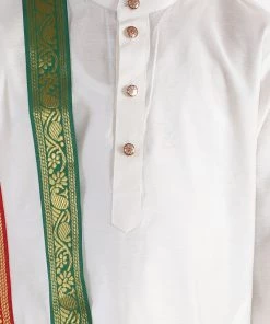 JBN Creation Cream Cotton Kurta Dhoti And Dupatta Set Boys 12 JBN Creation Cream Cotton Kurta Dhoti And Dupatta Set Boys