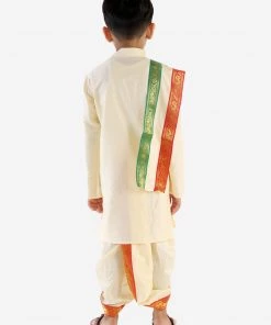JBN Creation Boys Gold Cotton Blend Kurta Dhoti And Dupatta Set 11 JBN Creation Boys Gold Cotton Blend Kurta Dhoti And Dupatta Set