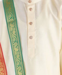 JBN Creation Boys Gold Cotton Blend Kurta Dhoti And Dupatta Set 13 JBN Creation Boys Gold Cotton Blend Kurta Dhoti And Dupatta Set