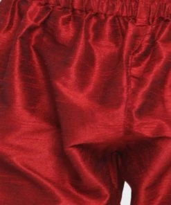 JBN Creation Boys' Maroon Silk Blend Kurta, Nehru Jacket And Pyjama Set 13 JBN Creation Boys' Maroon Silk Blend Kurta, Nehru Jacket And Pyjama Set