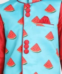 JBN Creation Boys' Quirky Watermelon Print Nehru Jacket