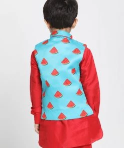 JBN Creation Boys' Quirky Watermelon Print Nehru Jacket