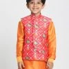 JBN Creation Boys' Ethnic Print Nehru Jacket
