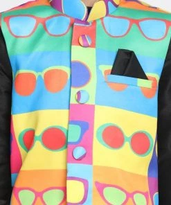 JBN Creation Boys' Quirky Sunglass Print Nehru Jacket