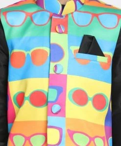 JBN Creation Boys' Quirky Nehru Jacket, Black Kurta And Pyjama Set