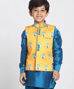 JBN Creation Boys' Quirky Print Nehru Jacket