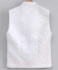 Vastramay Imported Dew Drop White Nehru Jacket Buy 1 Get 1