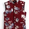 Vastramay Digital Foil Printed Maroon Nehru Jacket 1 Vastramay Digital Foil Printed Maroon Nehru Jacket