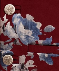 Vastramay Digital Foil Printed Maroon Nehru Jacket