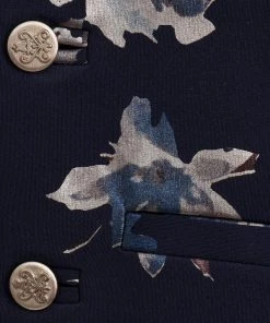 Vastramay Digital Foil Printed Navy Blue Nehru Jacket Buy 1 Get 1