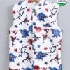 Vastramay Buy 1 Get 1 Imported Fabric Floral Print White Nehru Jacket