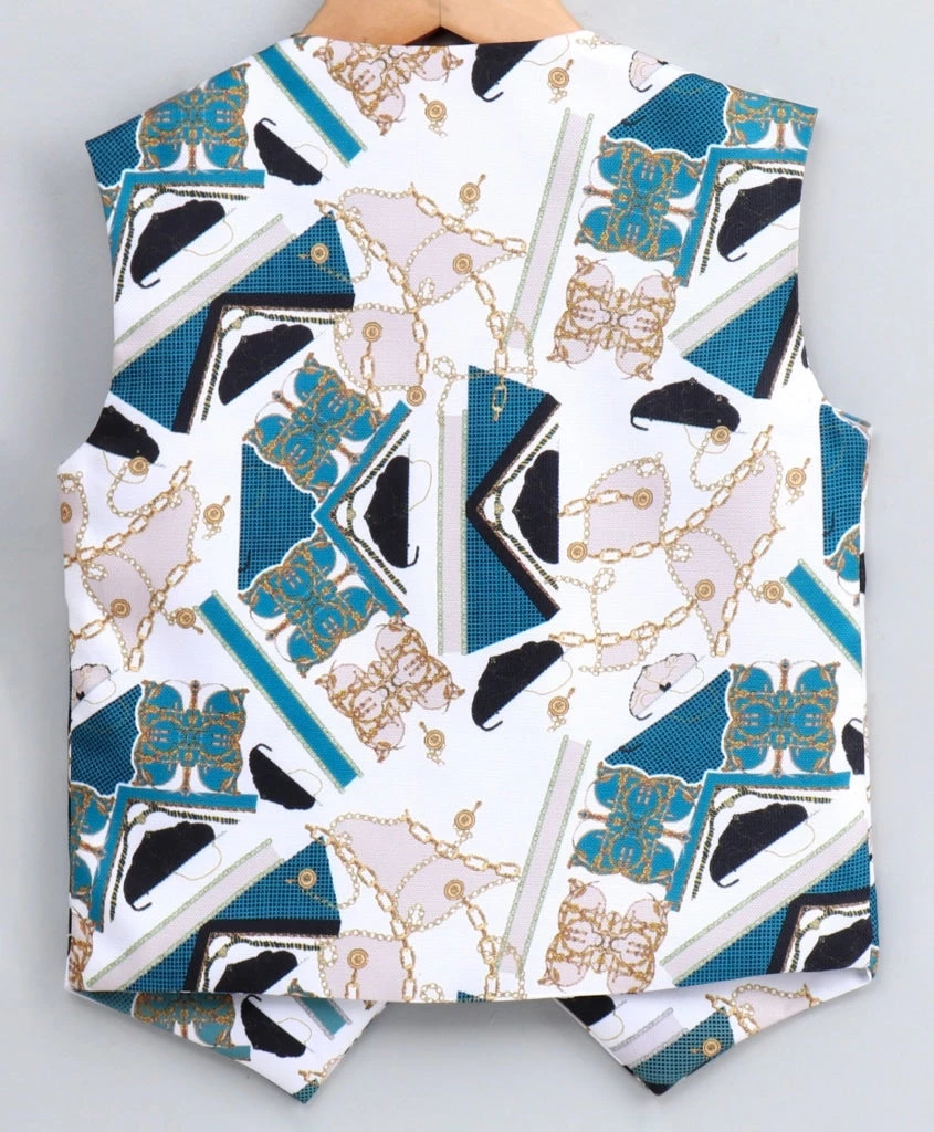 Vastramay Jute Feel Fabric Digital Printed Green Nehru Jacket Buy 1 Get 1 4 Vastramay Jute Feel Fabric Digital Printed Green Nehru Jacket Buy 1 Get 1