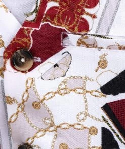 Vastramay Buy 1 Get 1 Jute Feel Fabric Digital Printed Maroon Nehru Jacket