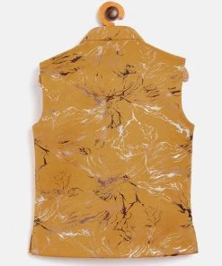 JBN Creation Yellow Scuba Foil Print Nehru Jacket Boys 8 JBN Creation Yellow Scuba Foil Print Nehru Jacket Boys