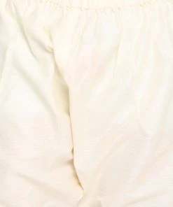 Vastramay Cream And Gold Silk Blend Siblings Set